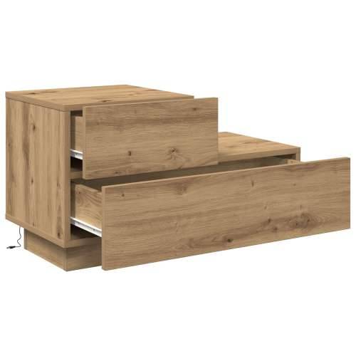 Noćni ormarić s LED svjetlima, zanatski hrast 100x36x49 cm Cijena