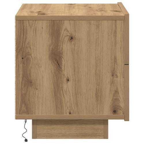 Noćni ormarić s LED svjetlima, zanatski hrast 100x36x49 cm Cijena