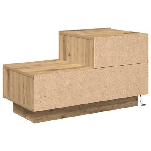 Noćni ormarić s LED svjetlima, zanatski hrast 100x36x49 cm Cijena