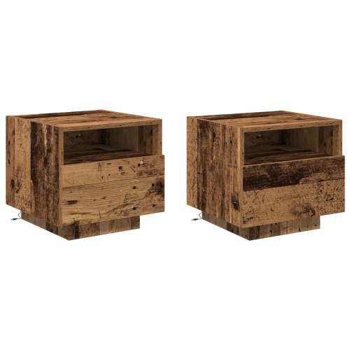 Noćni ormarići s LED svjetlima 2 kom Stari drvo 40x39x37 cm Cijena