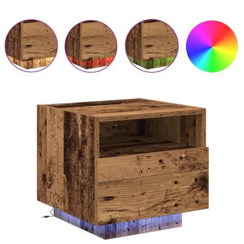 Noćni ormarići s LED svjetlima 2 kom Stari drvo 40x39x37 cm Cijena