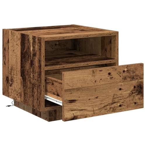 Noćni ormarići s LED svjetlima 2 kom Stari drvo 40x39x37 cm Cijena