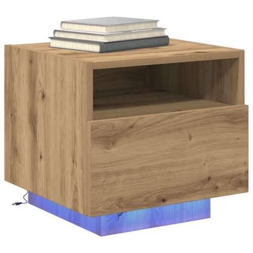 Noćni ormarići s LED svjetlima 2 kom Artisan hrast 40x39x37 cm Cijena