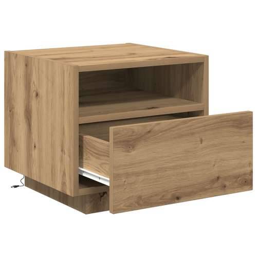Noćni ormarići s LED svjetlima 2 kom Artisan hrast 40x39x37 cm Cijena