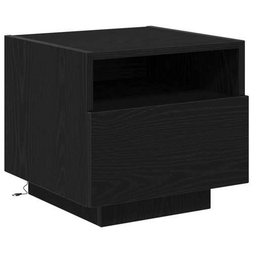 Noćni ormarić s LED svjetlima Crna hrast 40x39x37 cm Cijena