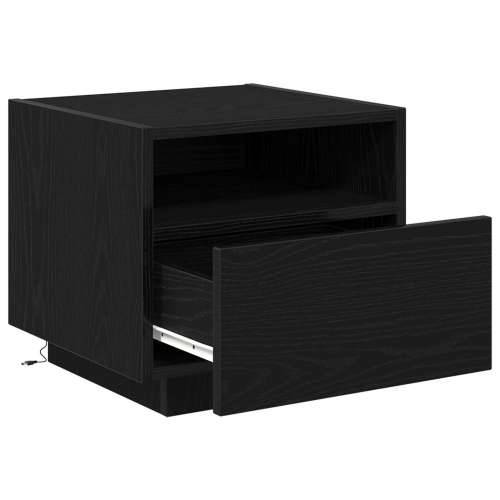 Noćni ormarić s LED svjetlima Crna hrast 40x39x37 cm Cijena