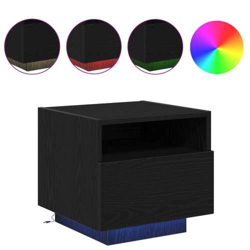 Noćni ormarići s LED svjetlima 2 kom Crna hrast 40x39x37 cm Cijena