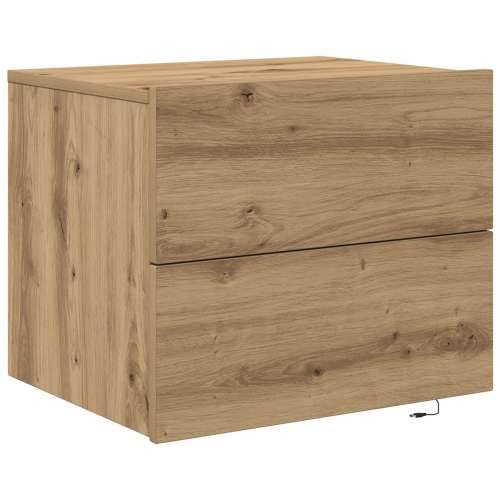 Noćni ormarić s LED-om zidno montiranog obrtničkog hrasta 50x39x41 cm Cijena