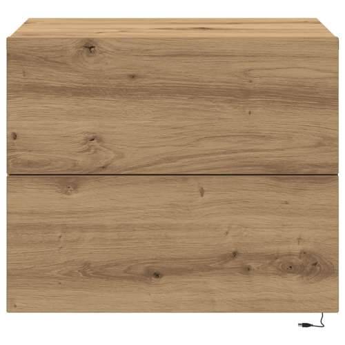 Noćni ormarić s LED-om zidno montiranog obrtničkog hrasta 50x39x41 cm Cijena