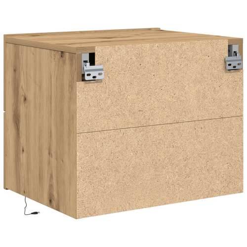 Noćni ormarić s LED-om zidno montiranog obrtničkog hrasta 50x39x41 cm Cijena