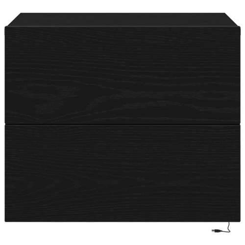 Noćni ormarić s LED rasvjetom zidni crni hrast 50x39x41 cm Cijena