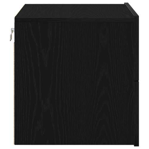 Noćni ormarić s LED rasvjetom zidni crni hrast 50x39x41 cm Cijena