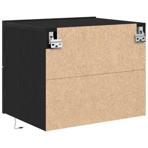 Noćni ormarić s LED rasvjetom zidni crni hrast 50x39x41 cm Cijena