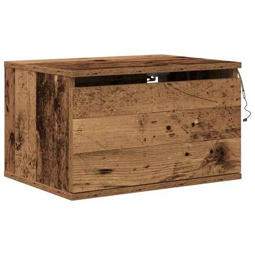 Noćni ormarić s LED-om zidno montiran od starog drveta 50x36x30 cm Cijena