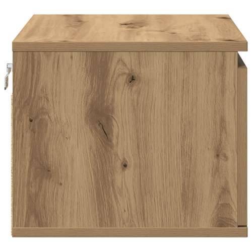 Noćni ormarić s LED-om, zidna montaža, umjetni hrast 50x36x30 cm Cijena