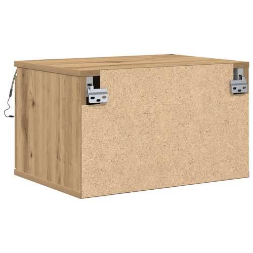 Noćni ormarić s LED-om, zidna montaža, umjetni hrast 50x36x30 cm Cijena