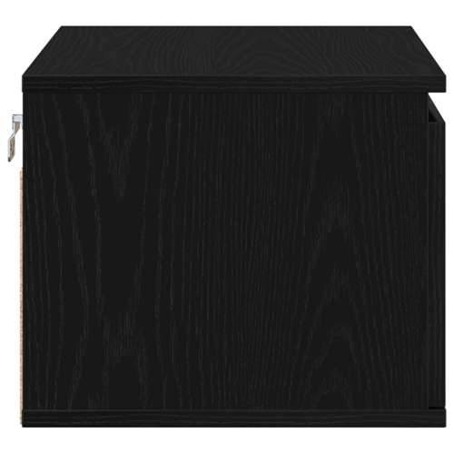 Noćni ormarić s LED osvjetljenjem zidno montiran Crni hrast 50x36x30 cm Cijena