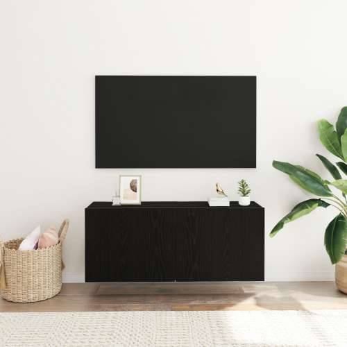 TV Zidna Kancelarija Crni Hrast 100x30x41 cm Konstruirano Drvo Cijena