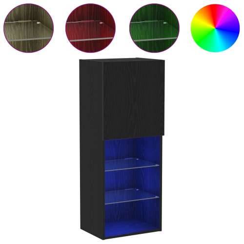 TV Cabinet s LED svjetlima Crni hrast 40,5x30x102 cm Cijena
