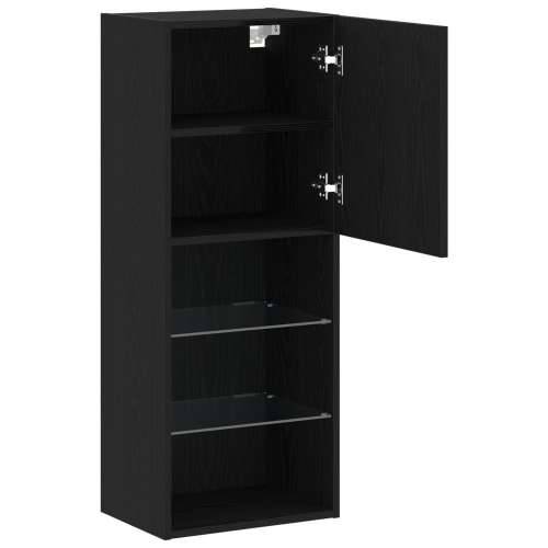 TV Cabinet s LED svjetlima Crni hrast 40,5x30x102 cm Cijena