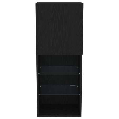 TV Cabinet s LED svjetlima Crni hrast 40,5x30x102 cm Cijena