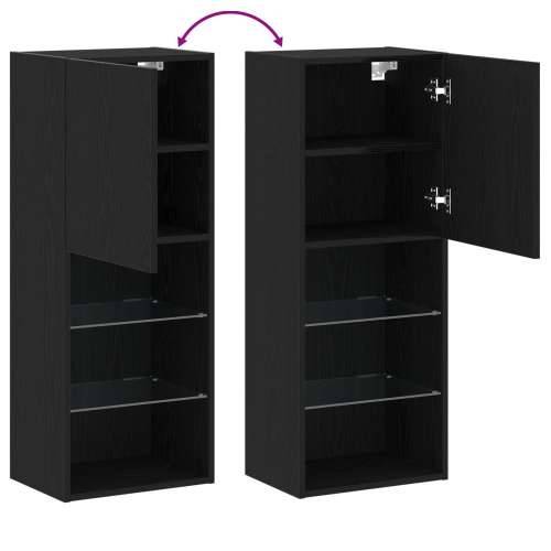 TV Cabinet s LED svjetlima Crni hrast 40,5x30x102 cm Cijena