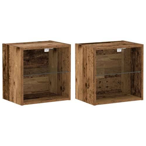 Plutajuća polica 2 komada Staro drvo 40x28,5x40 cm Konstruirano drvo Cijena