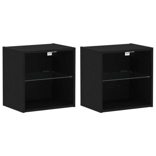 Floating Shelf 2 kom Crni Hrast 40x28,5x40 cm Izrađen drvo Cijena