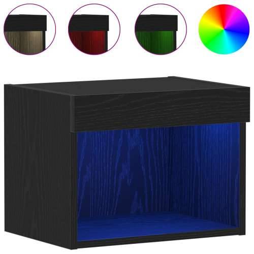 Zidne ormare s LED svjetlima 2 kom Crni hrast 40x30x30 cm Cijena