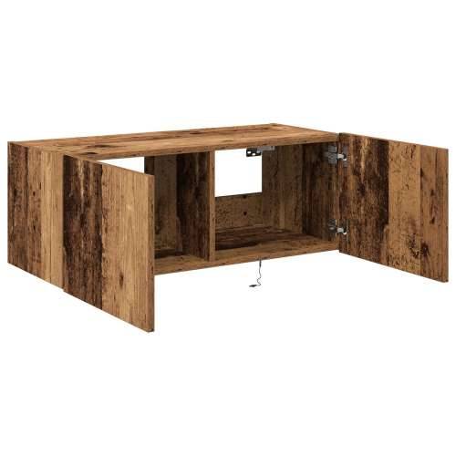 TV ormarić sa LED svjetlima Stari drvo 80x35x31 cm Cijena