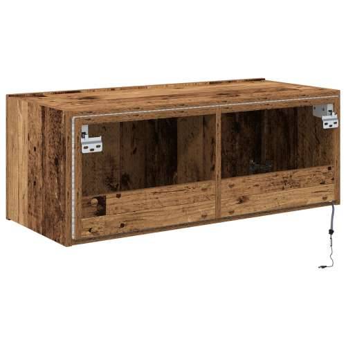 TV ormarić sa LED svjetlima Stari drvo 80x35x31 cm Cijena