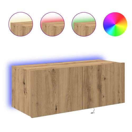 TV Zidni Kabinet s LED Osvjetljenjem, Umjetni Hrast 80x35x31 cm Cijena