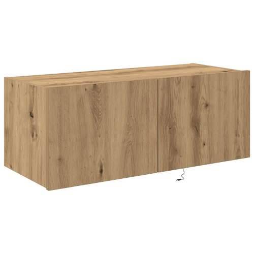 TV Zidni Kabinet s LED Osvjetljenjem, Umjetni Hrast 80x35x31 cm Cijena