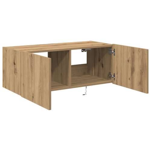 TV Zidni Kabinet s LED Osvjetljenjem, Umjetni Hrast 80x35x31 cm Cijena
