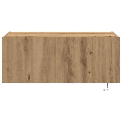 TV Zidni Kabinet s LED Osvjetljenjem, Umjetni Hrast 80x35x31 cm Cijena