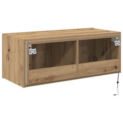 TV Zidni Kabinet s LED Osvjetljenjem, Umjetni Hrast 80x35x31 cm Cijena