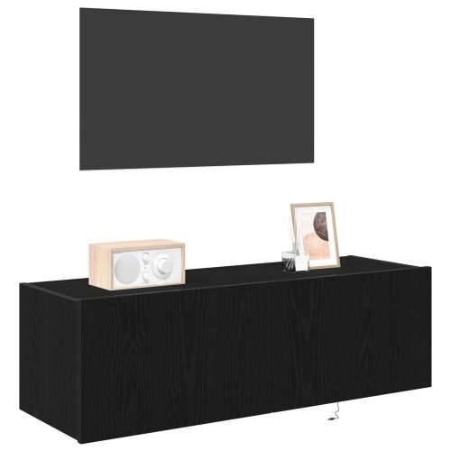 TV zidni ormar s LED svjetlima Crni hrast 100x35x31 cm Cijena