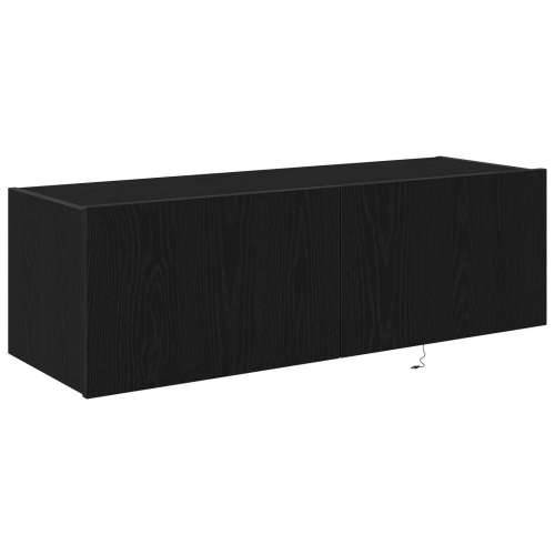 TV zidni ormar s LED svjetlima Crni hrast 100x35x31 cm Cijena