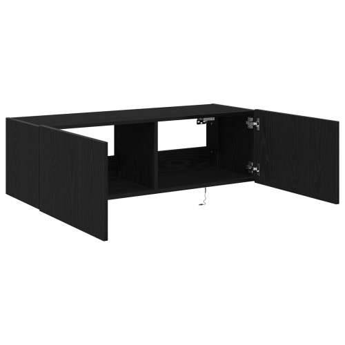 TV zidni ormar s LED svjetlima Crni hrast 100x35x31 cm Cijena
