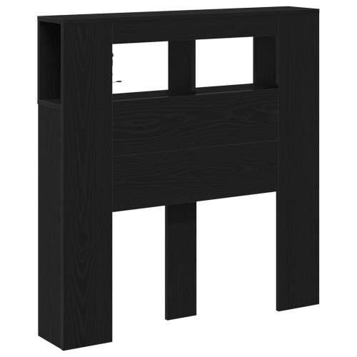 Uzglavlje za pohranu s LED svjetlima Crni hrast 100x18,5x103,5 cm Cijena