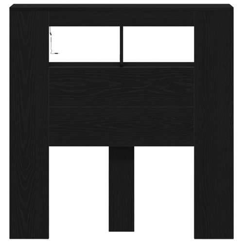 Uzglavlje za pohranu s LED svjetlima Crni hrast 100x18,5x103,5 cm Cijena