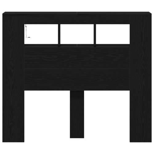 Storage Headboard s LED svjetlima Crni hrast 120x18,5x103,5 cm Cijena