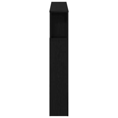 Storage Headboard s LED svjetlima Crni hrast 120x18,5x103,5 cm Cijena
