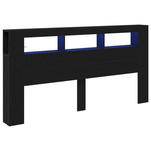 Skladišna uzhead sa LED svjetlima Crna hrast 200x18,5x103,5 cm Cijena