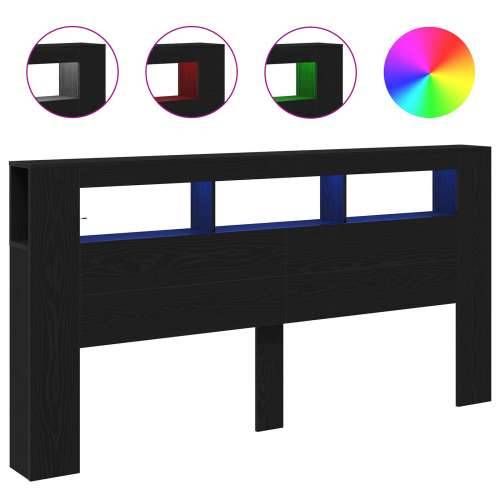 Skladišna uzhead sa LED svjetlima Crna hrast 200x18,5x103,5 cm Cijena