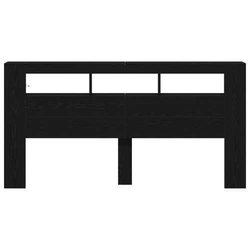 Skladišna uzhead sa LED svjetlima Crna hrast 200x18,5x103,5 cm Cijena