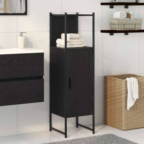 Crna ormar za kupaonicu hrast 33x33x120,5 cm konstruirano drvo Cijena