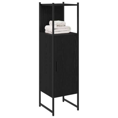 Crna ormar za kupaonicu hrast 33x33x120,5 cm konstruirano drvo Cijena