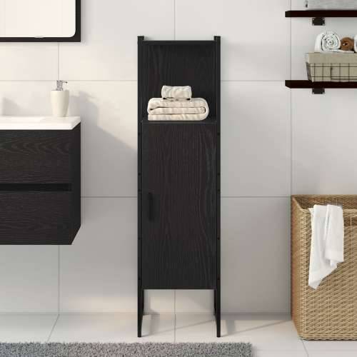 Crna ormar za kupaonicu hrast 33x33x120,5 cm konstruirano drvo Cijena