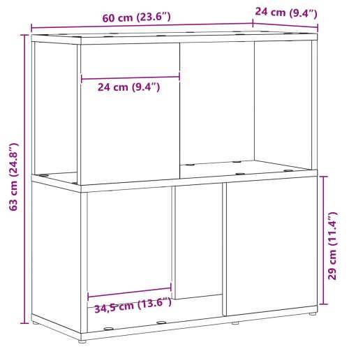 Polica za knjige - Crni hrast 60x24x63 cm od konstruiranog drva Cijena